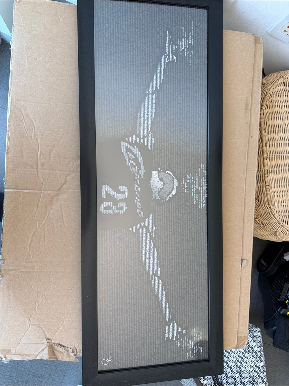 Gray Framed Sports Typography Art Print - Number 23